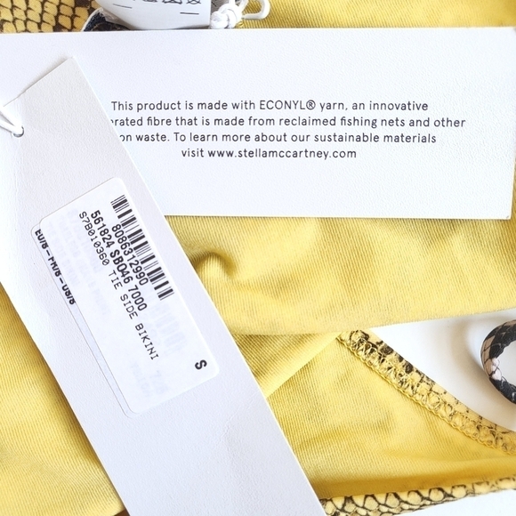 New STELLA MCCARTNEY Snakeskin-Print Mustard Swim Bikini Bottoms NWT Small - Picture 12 of 13
